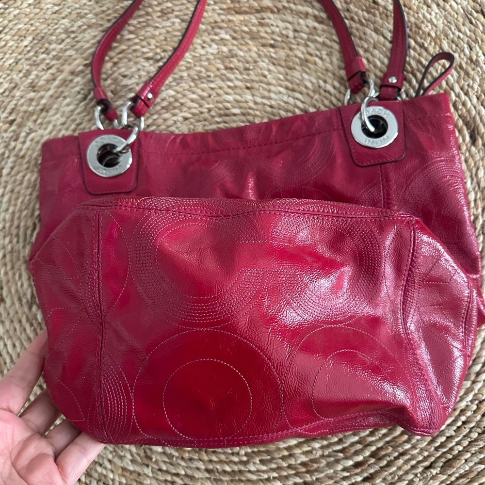 Coach Alex Patent Leather Shoulder Tote Purse F14265 - Picture 3 of 15